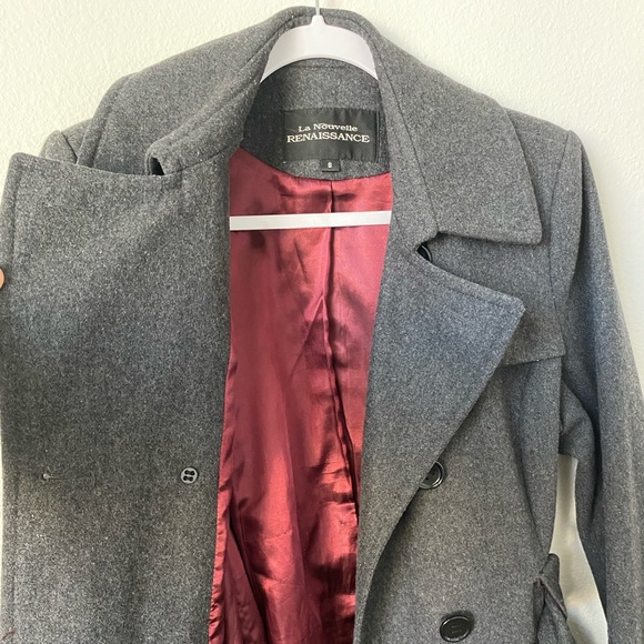 La Nouvelle Renaissance Grey Hoodless Peacoat - Picture 5 of 6